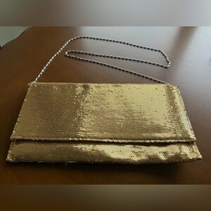 Gold Sequin Bag with Strap
